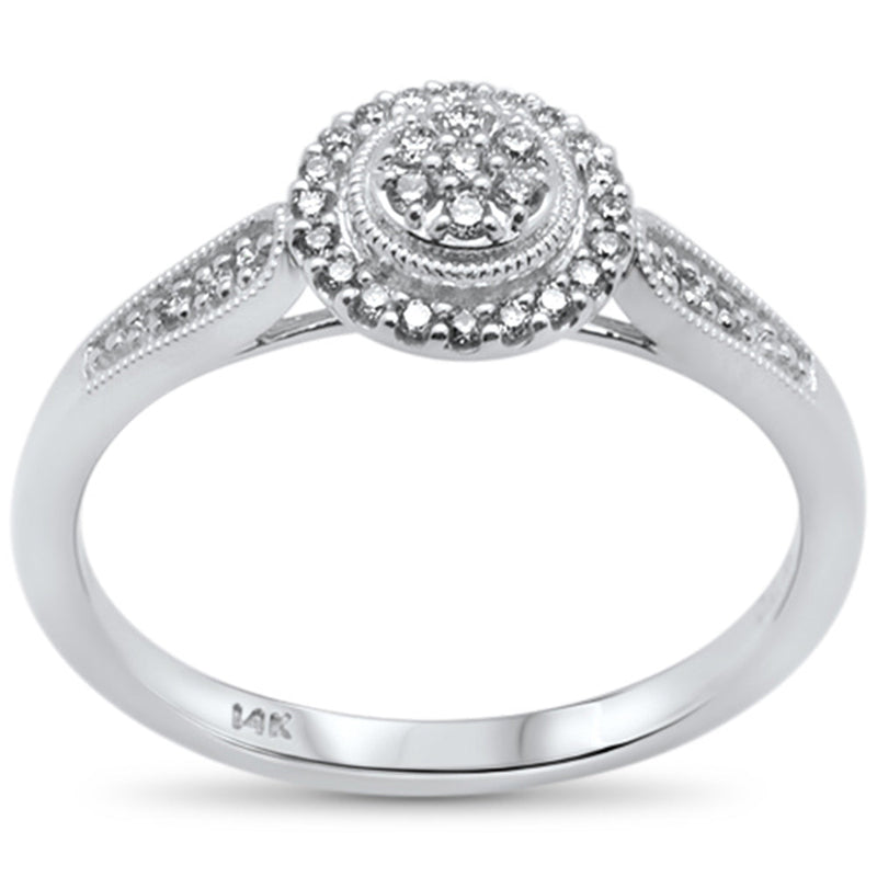 DIAMOND CLOSEOUT! .15ct 14k White Gold Diamond Round Diamond Engagement Promise Ring Size 6.5
