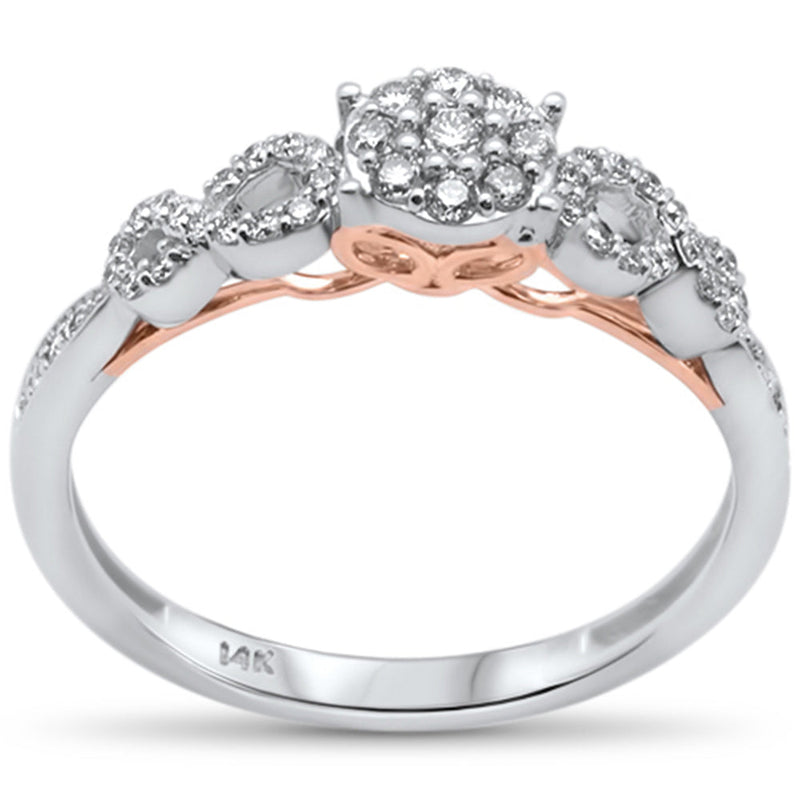 DIAMOND CLOSEOUT! .25ct 14k Two Tone Gold Round Diamond Engagement Ring Size 6.5