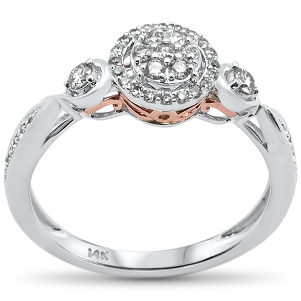 DIAMOND CLOSEOUT!  .34ct 14k Two Tone Gold Diamond Engagement Ring Size 6.5