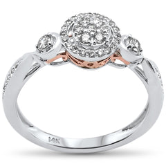 DIAMOND CLOSEOUT!  .34ct 14k Two Tone Gold Diamond Engagement Ring Size 6.5