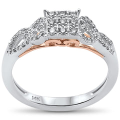 DIAMOND CLOSEOUT! .25ct 14k Two Tone Gold Diamond Ring Size 6.5