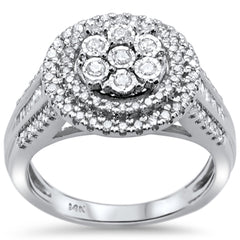 DIAMOND CLOSEOUT! .74ct 14k White Gold Round Diamond Engagement Ring Size 6.5