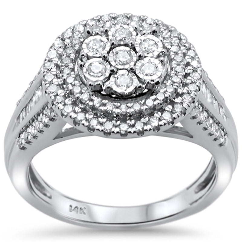 DIAMOND CLOSEOUT! .74ct 14k White Gold Round Diamond Engagement Ring Size 6.5