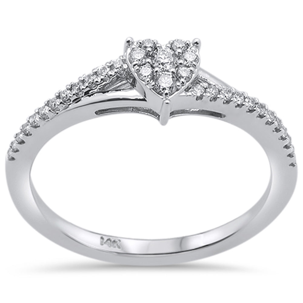DIAMOND CLOSEOUT! .19ct 14k White Gold Heart Shaped Diamond Engagement Promise Ring Size 6.5