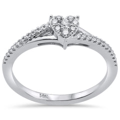 DIAMOND CLOSEOUT! .19ct 14k White Gold Heart Shaped Diamond Engagement Promise Ring Size 6.5