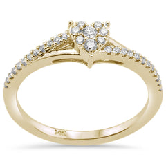 DIAMOND CLOSEOUT! .18ct F SI 14K Yellow Gold Heart Shaped Diamond Engagement Promise Ring Size 6.5
