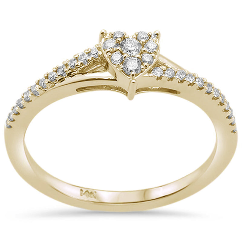 DIAMOND CLOSEOUT! .18ct F SI 14K Yellow Gold Heart Shaped Diamond Engagement Promise Ring Size 6.5