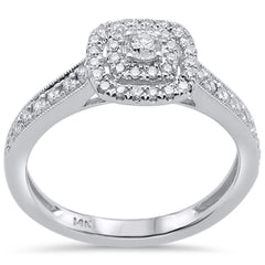 DIAMOND CLOSEOUT!  .49ct 14k White Gold Square Shape Diamond Engagement Ring Size 6.5