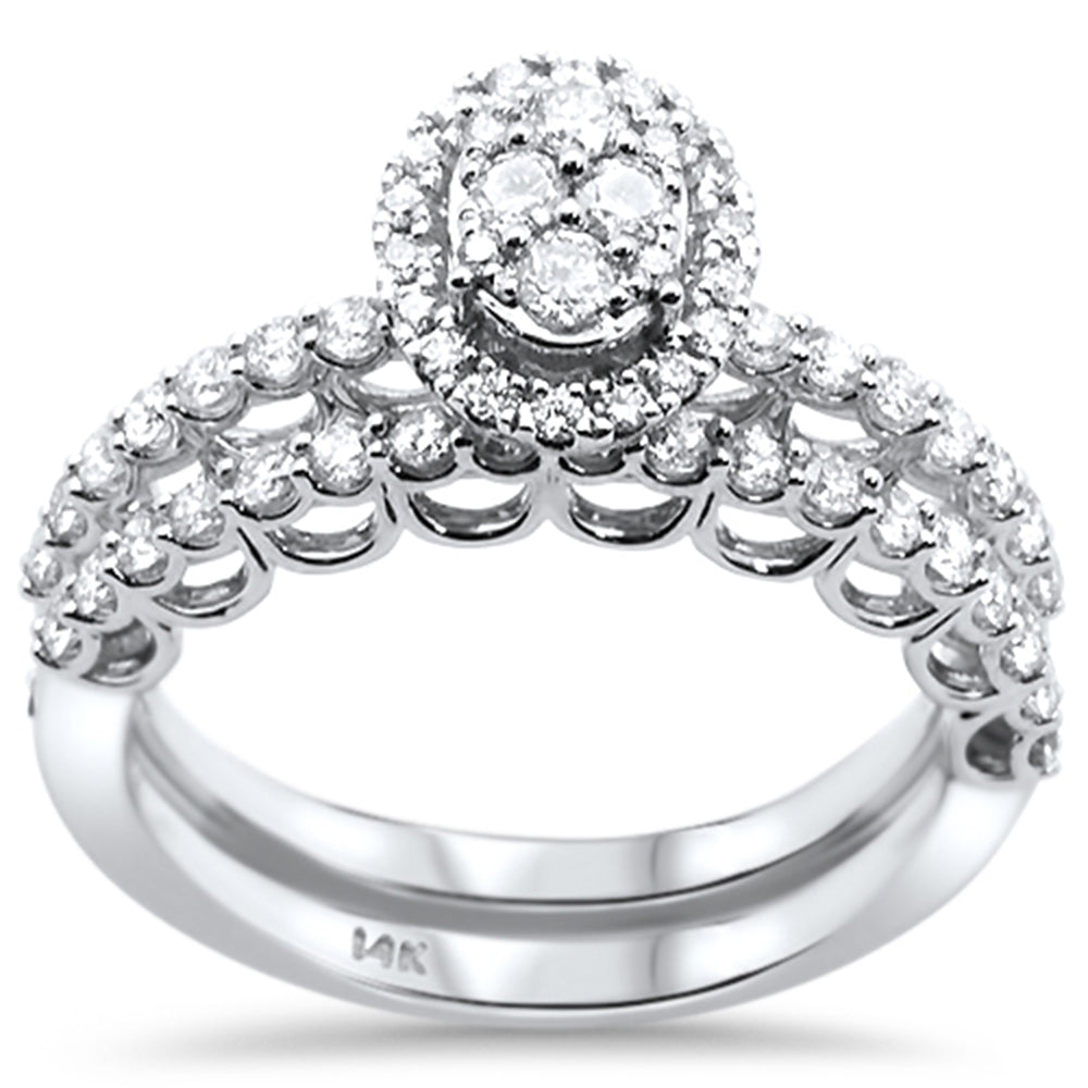 DIAMOND CLOSEOUT! .74ct 14k White Gold Round Diamond Engagement Ring Bridal Set Size 6.5