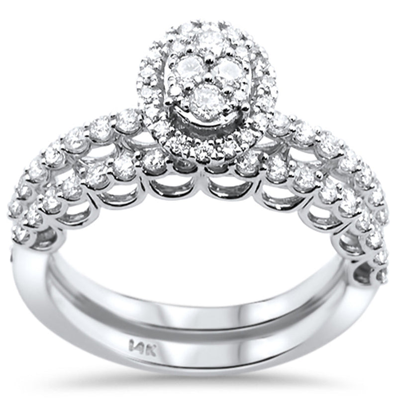 DIAMOND CLOSEOUT! .74ct 14k White Gold Round Diamond Engagement Ring Bridal Set Size 6.5