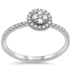 DIAMOND CLOSEOUT! .25ct F SI 14K White gold Round Diamond Solitaire Engagement Ring Size 6.5