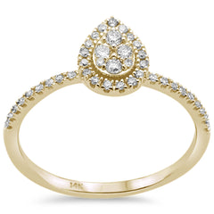 DIAMOND CLOSEOUT! .25CT G SI 14KT Yellow Gold Diamond Pear Shape Solitaire Style Ring Size 6.5