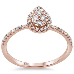 DIAMOND CLOSEOUT! .25CT G SI 14KT Rose Gold Diamond Pear Shape Solitaire Style Ring Size 6.5