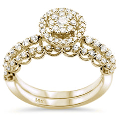 DIAMOND CLOSEOUT! .75ct 14k Yellow Gold Round Diamond Engagement Ring Bridal Set Size 6.5