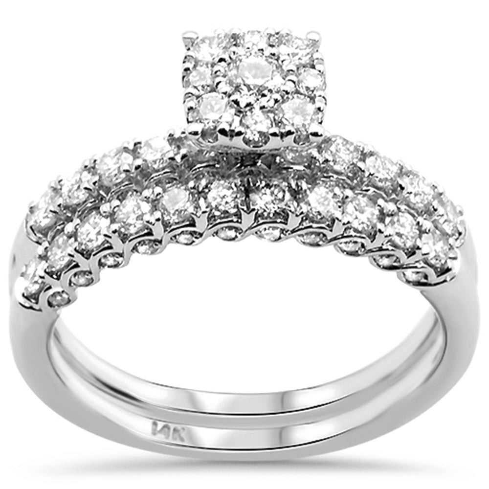 DIAMOND CLOSEOUT!  1.0ct 14k White Gold Round Diamond Engagement Ring Bridal Set Size 6.5