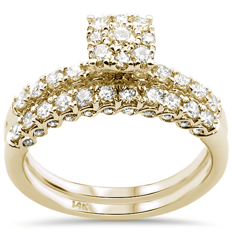 DIAMOND CLOSEOUT!  .99ct 14k Yellow Gold Round Diamond Engagement Ring Bridal Set Size 6.5