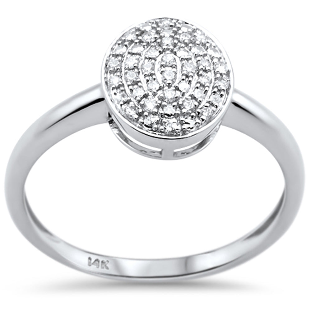 DIAMOND CLOSEOUT! .10ct 14k White Gold Oval Shape Solitaire Diamond Engagement Ring Size 6.5