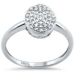DIAMOND CLOSEOUT! .10ct 14k White Gold Oval Shape Solitaire Diamond Engagement Ring Size 6.5