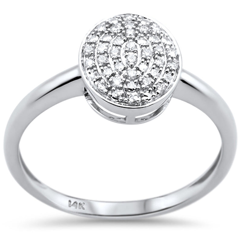 DIAMOND CLOSEOUT! .10ct 14k White Gold Oval Shape Solitaire Diamond Engagement Ring Size 6.5
