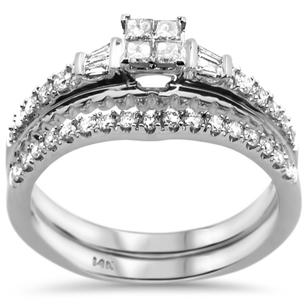 DIAMOND CLOSEOUT! .48CT G SI 14k White Gold Princess Diamond Engagement Ring Bridal Set Size 6.5