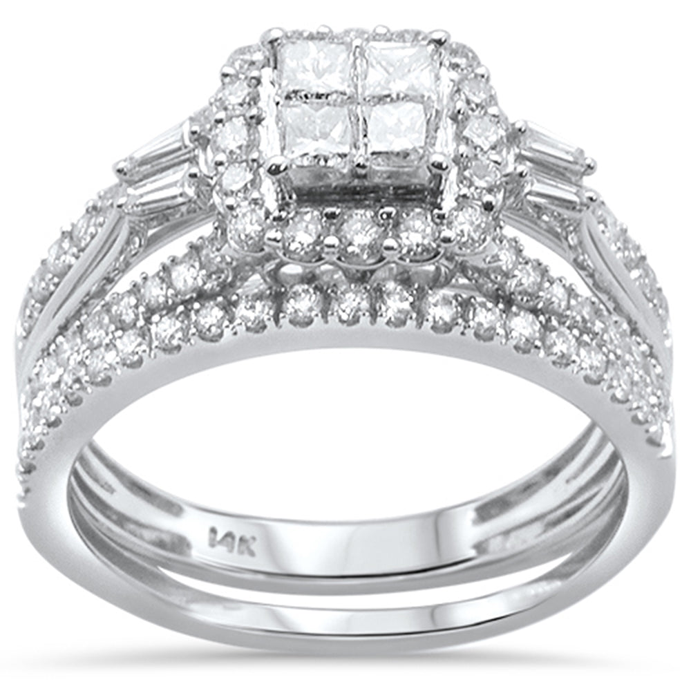 DIAMOND CLOSEOUT!  1.00ct 14k White Gold Diamond Engagement Ring Bridal Set Size 6.5
