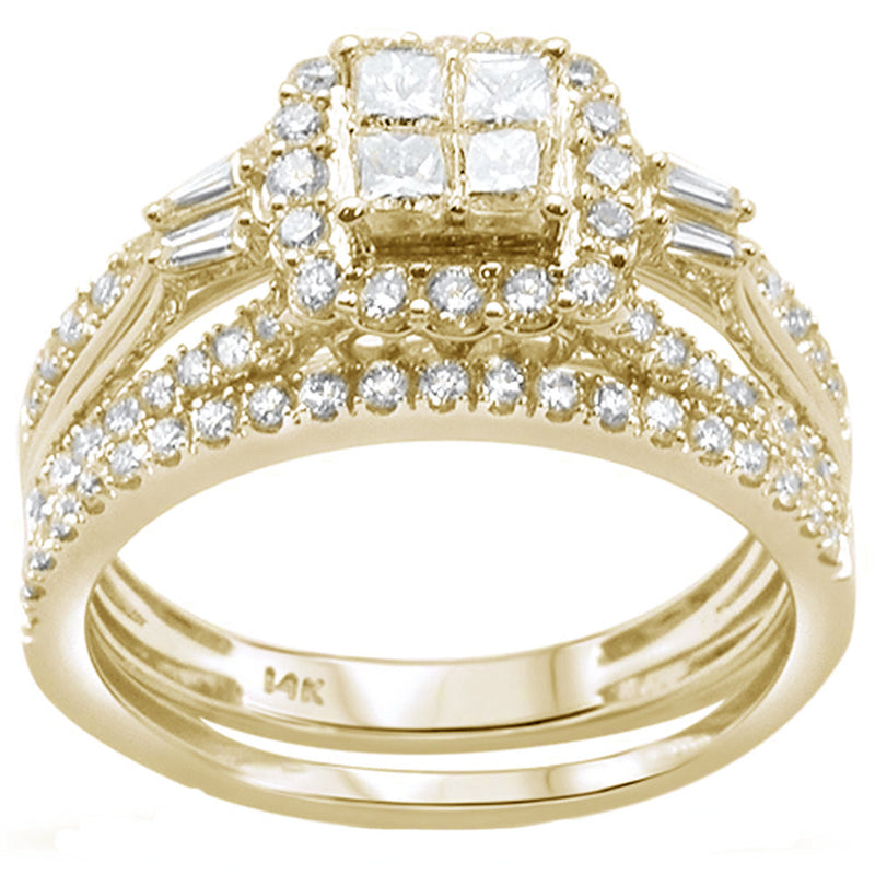 DIAMOND CLOSEOUT!  1.00ct 14k Yellow Gold Diamond Engagement Ring Bridal Set Size 6.5