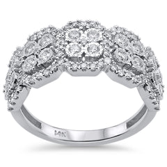 SPECIAL!.73ct 14k White Gold Diamond Anniversary Fashion Ring Band Size 6.5