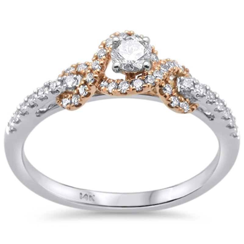 DIAMOND CLOSEOUT!  .39ct 14k Two Tone Gold Diamond Engagement Promise Ring Size 6.5