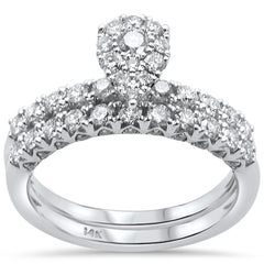SPECIAL!.99ct 14k White Gold Diamond Pear Shape Engagement Ring Bridal Set