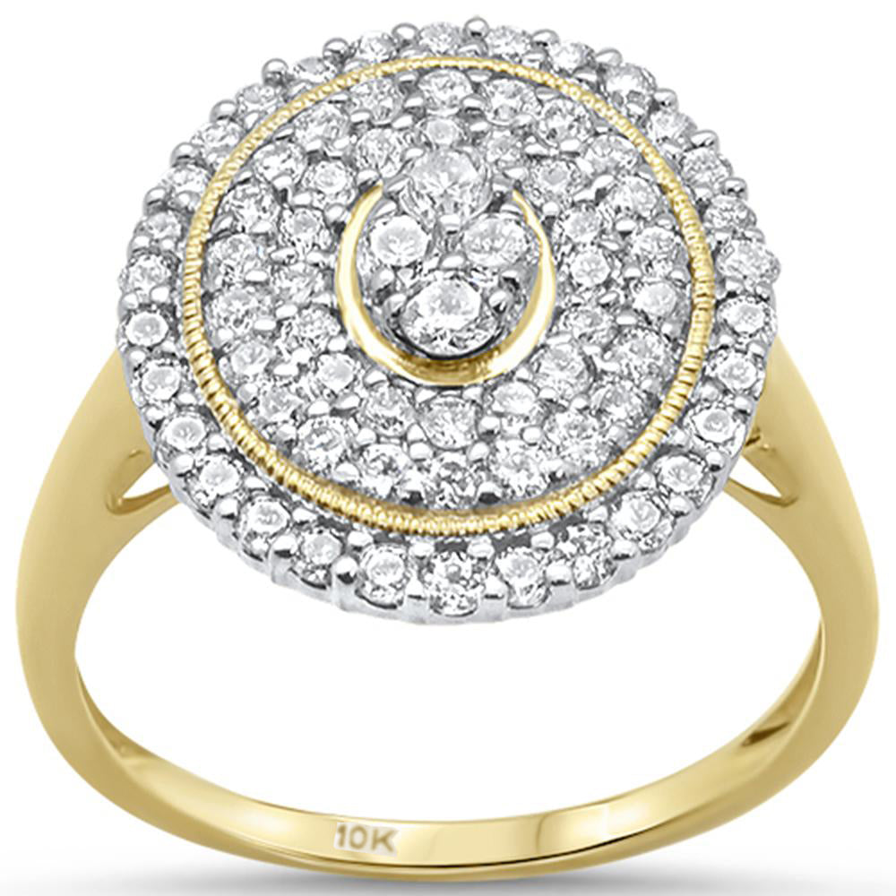 DIAMOND CLOSEOUT! .98ct 10k Yellow Gold Diamond Oval Shape Cocktail Engagement Ring Size 6.5
