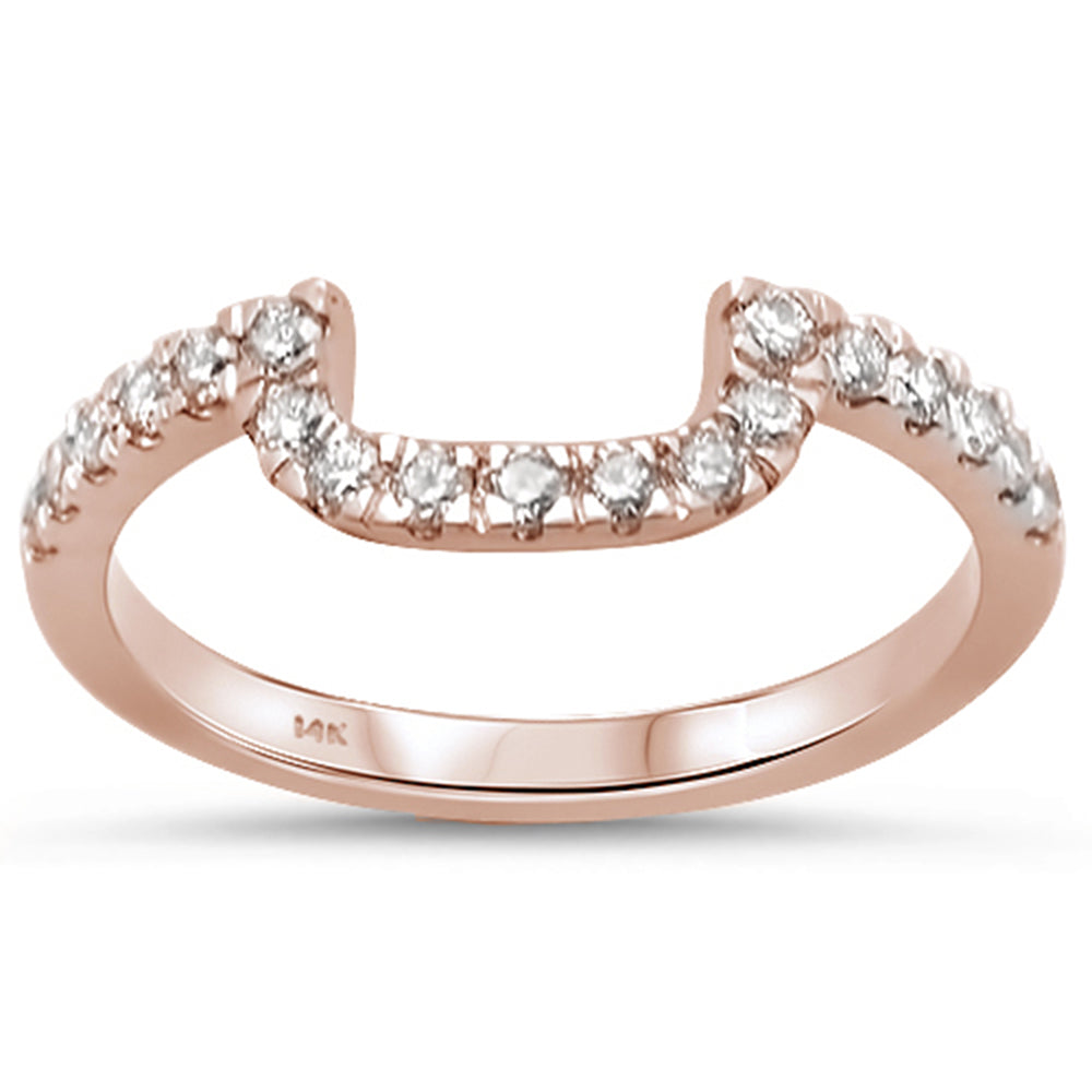 DIAMOND CLOSEOUT!  .32ct 14K Rose Gold Diamond Accent Wedding Band Size 6.5