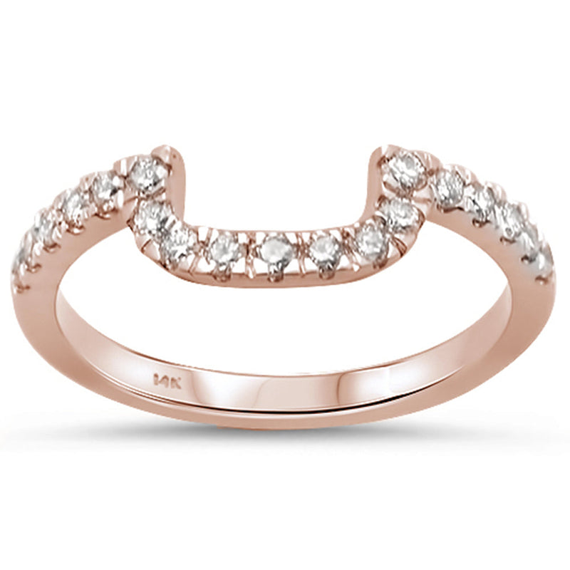 DIAMOND CLOSEOUT!  .32ct 14K Rose Gold Diamond Accent Wedding Band Size 6.5