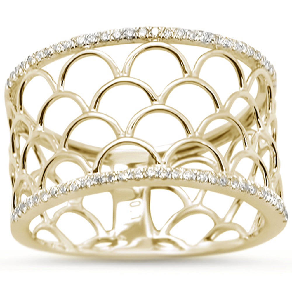 SPECIAL! .13ct 14K Yellow Gold Wide Diamond Band Ring Size 6.5