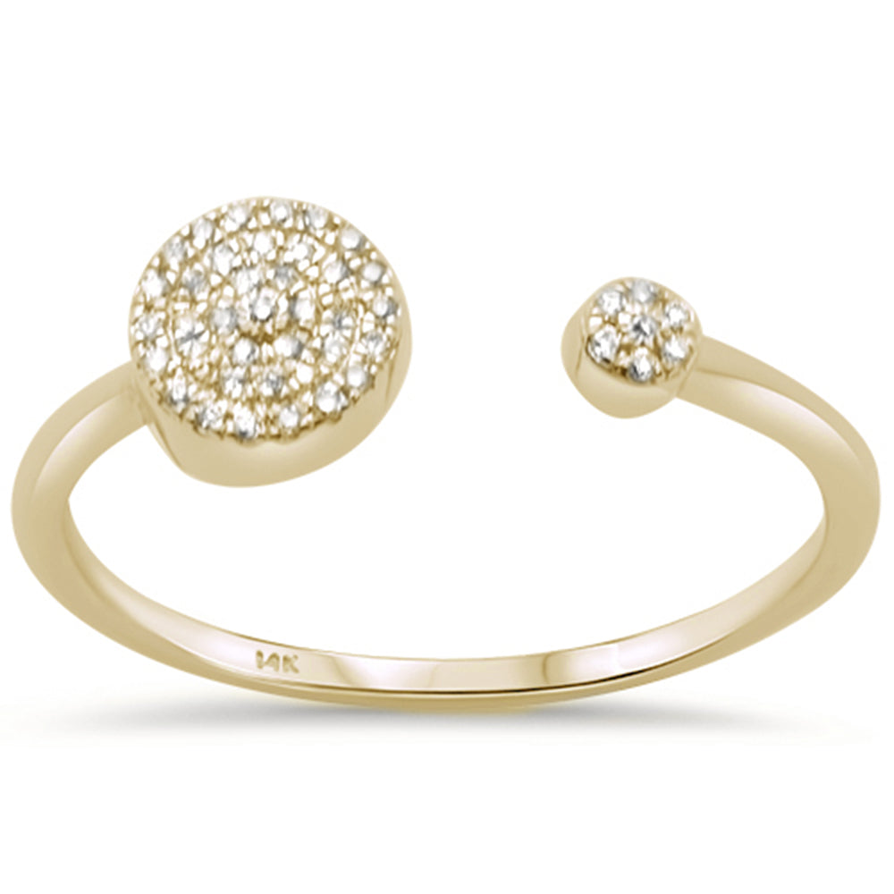 DIAMOND CLOSEOUT! .07ct 14K Yellow Gold Modern Open Diamond Ring Size 6.5