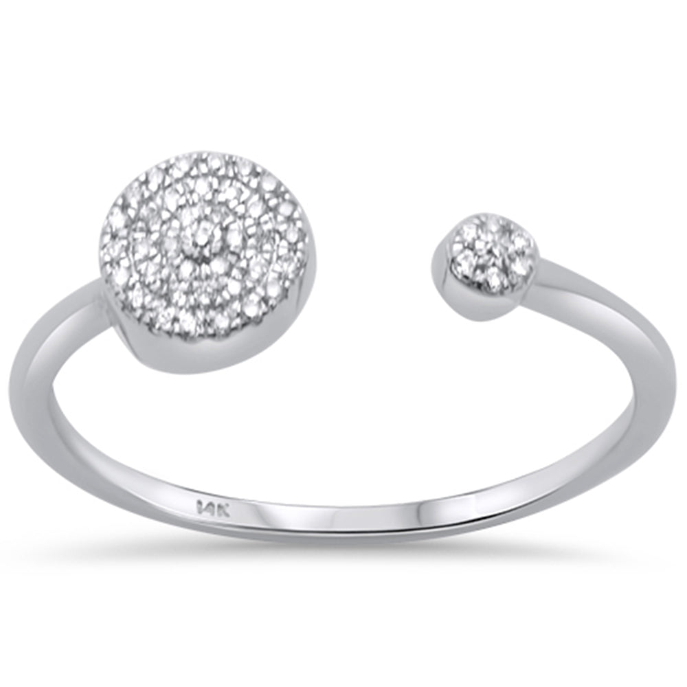 DIAMOND CLOSEOUT! .08ct 14K White Gold Modern Round Diamond Open Ring Size 6.5