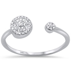 DIAMOND CLOSEOUT! .08ct 14K White Gold Modern Round Diamond Open Ring Size 6.5