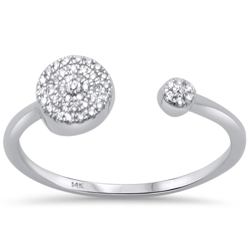 DIAMOND CLOSEOUT! .08ct 14K White Gold Modern Round Diamond Open Ring Size 6.5