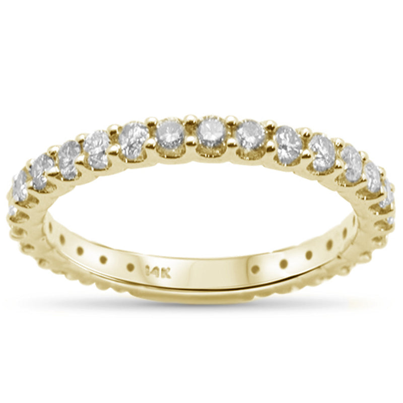 SPECIAL! .79ct 14K Yellow Gold Diamond Eternity Wedding Band Ring Size 6.5