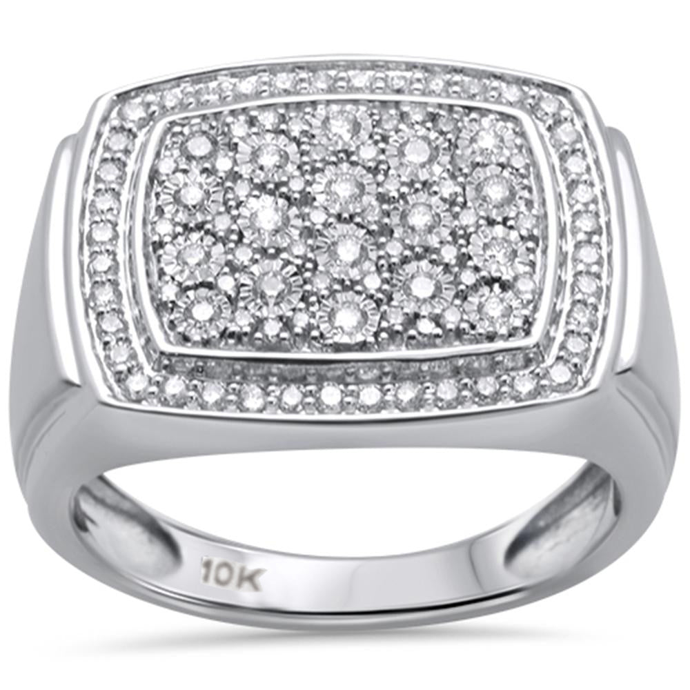 DIAMOND CLOSEOUT! .62ct 10K White Gold Diamond Men's Ring Band Size 10