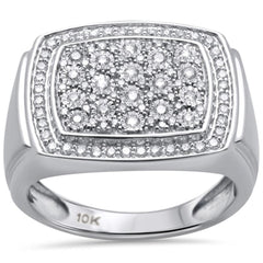 DIAMOND CLOSEOUT! .62ct 10K White Gold Diamond Men's Ring Band Size 10