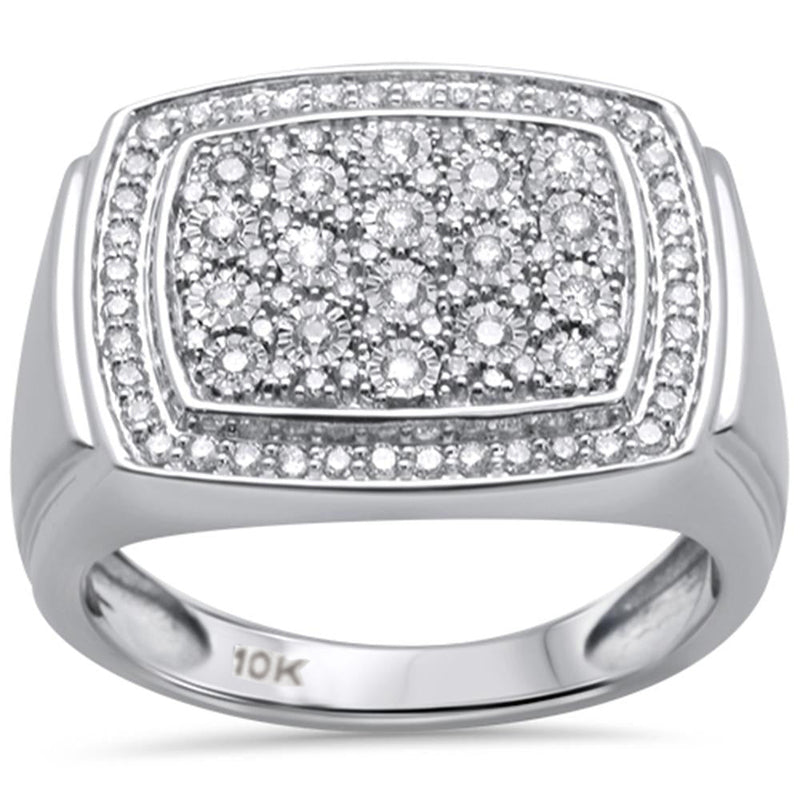DIAMOND CLOSEOUT! .62ct 10K White Gold Diamond Men's Ring Band Size 10