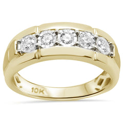 DIAMOND CLOSEOUT!  .39ct 10K Yellow Gold Diamond Men's Ring Band Size 10