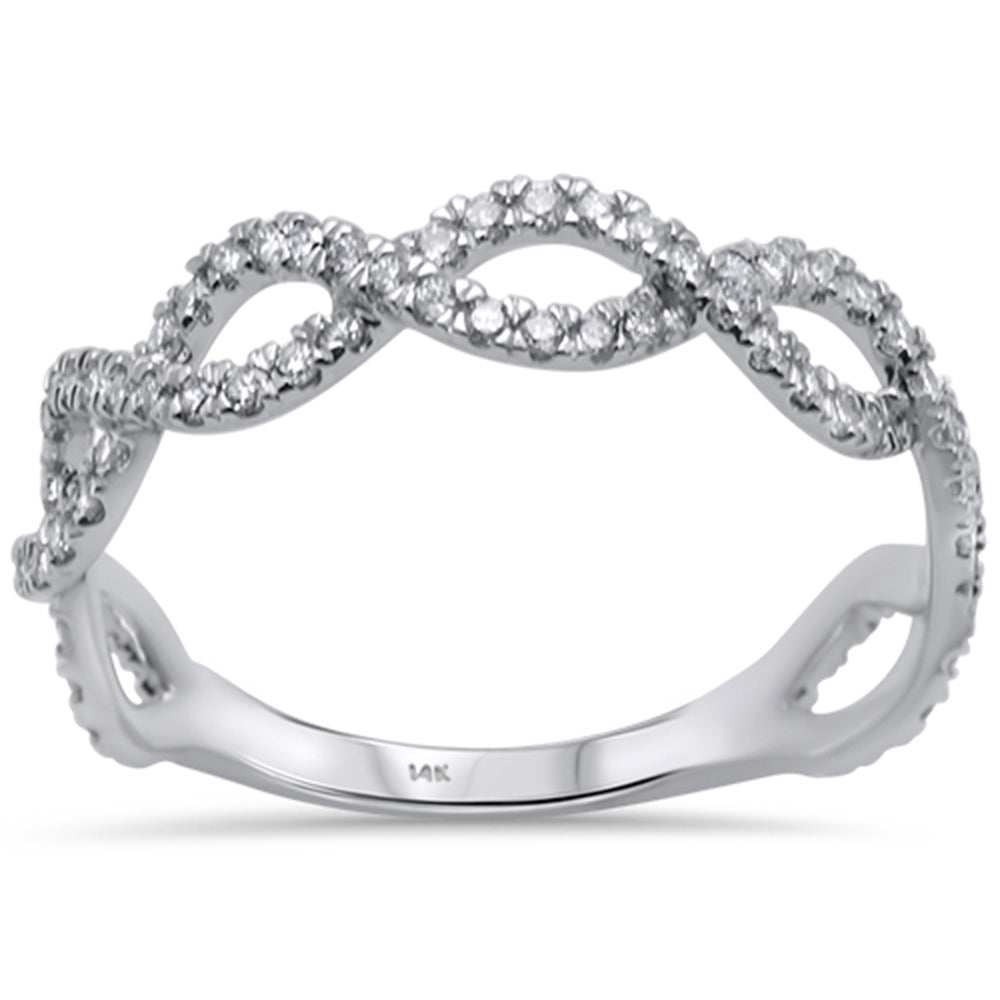 DIAMOND CLOSEOUT! .42ct G SI 14KT White Gold Infinity Diamond Ring Band Size 6.5
