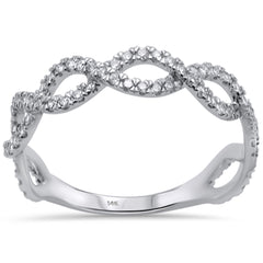DIAMOND CLOSEOUT! .42ct G SI 14KT White Gold Infinity Diamond Ring Band Size 6.5