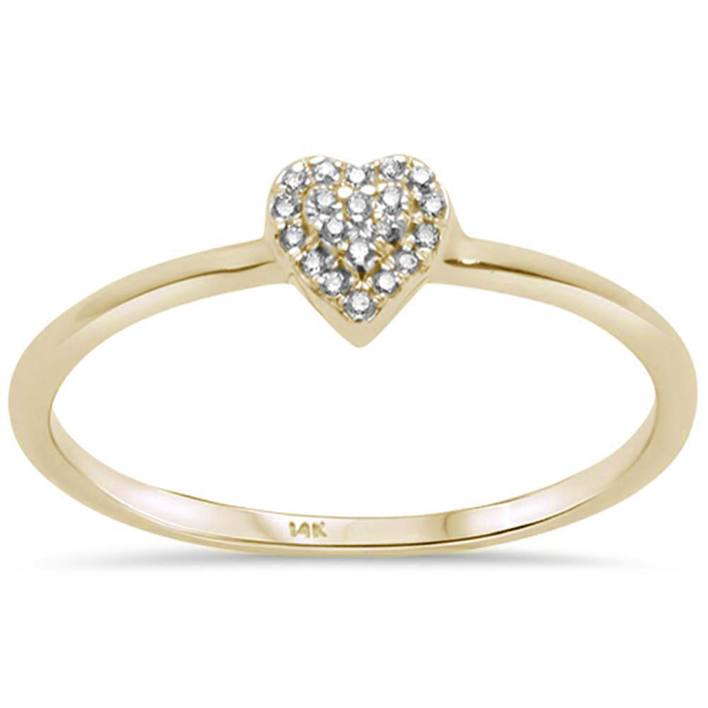 DIAMOND CLOSEOUT! .03ct G SI 14K Yellow Gold Diamond Trendy Heart Ring Size 6.5