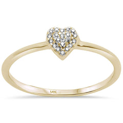 DIAMOND CLOSEOUT! .03ct G SI 14K Yellow Gold Diamond Trendy Heart Ring Size 6.5