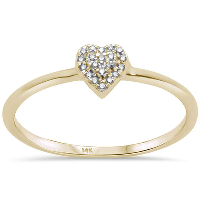 DIAMOND CLOSEOUT! .03ct G SI 14K Yellow Gold Diamond Trendy Heart Ring Size 6.5