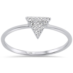 DIAMOND CLOSEOUT! .11ct 14K White Gold Trendy Triangle Diamond Ring Size 6.5