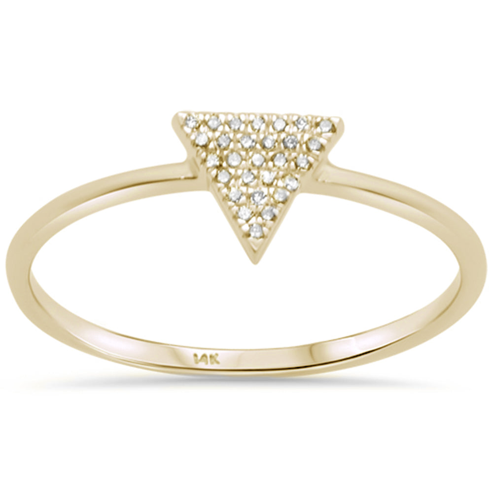 DIAMOND CLOSEOUT! .11ct 14KT Yellow Gold Trendy Triangle Diamond Ring Size 6.5