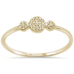 DIAMOND CLOSEOUT! .05ct 14KT Yellow Gold Three Stone Trendy Diamond Ring Size 6.5